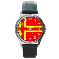 Normandy Flag Round Metal Watch by tony4urban