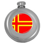 Normandy Flag Round Hip Flask (5 oz) Front