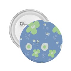 Daisy Flowers Pastel Green White Blue  2 25  Buttons by Mazipoodles