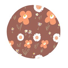 Daisy Flowers Coral White Green Brown  Mini Round Pill Box (pack Of 5) by Mazipoodles