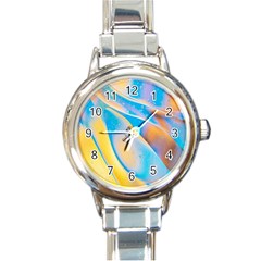 Water And Sunflower Oil Round Italian Charm Watch by artworkshop