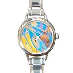 Water And Sunflower Oil Round Italian Charm Watch Front