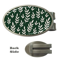 Leaves Foliage Plants Pattern Money Clips (oval)  by Ravend