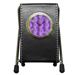 Purple Leopard  Pen Holder Desk Clock Front