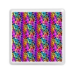 Rainbow Leopard Memory Card Reader (square) by DinkovaArt