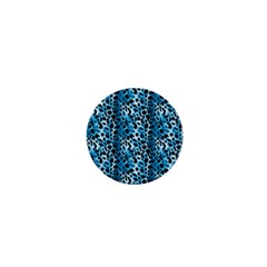 Blue Leopard 1  Mini Magnets by DinkovaArt