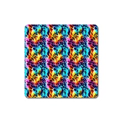 Rainbow Leopard 2 Square Magnet by DinkovaArt