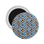 Blue Beige Leopard 2.25  Magnets Front