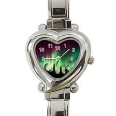 Aurora Borealis Northern Lights Nature Heart Italian Charm Watch by Ravend