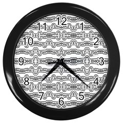 Black And White Tribal Print Pattern Wall Clock (black) by dflcprintsclothing