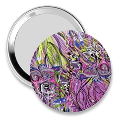 Abstract Intarsio 3  Handbag Mirrors by kaleidomarblingart