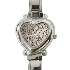 Texture Pattern Design Heart Italian Charm Watch by artworkshop