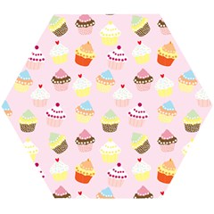 Cupcakes! Wooden Puzzle Hexagon by fructosebat