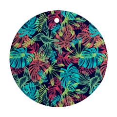 Neon Leaves Ornament (round) by fructosebat