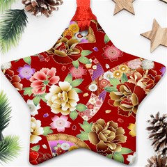 Japanese Fans Star Ornament (two Sides) by fructosebat