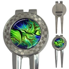 Fractal Art Pattern Abstract 3-in-1 Golf Divots by Ravend