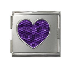 Purple Scales! Mega Link Heart Italian Charm (18mm) by fructosebat