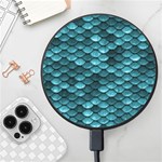 Teal Scales! Wireless Fast Charger(Black) Front