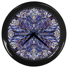 Denim Blend Repeats I Wall Clock (black) by kaleidomarblingart