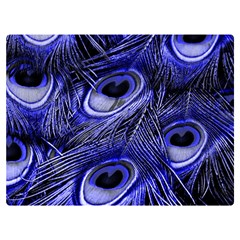 Purple Peacock Feather One Side Premium Plush Fleece Blanket (extra Small) by Jancukart