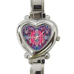 Abstract Arabesque Heart Italian Charm Watch by kaleidomarblingart