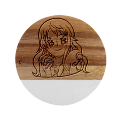 Nami Lovers Money Marble Wood Coaster (round) by designmarketalsprey31