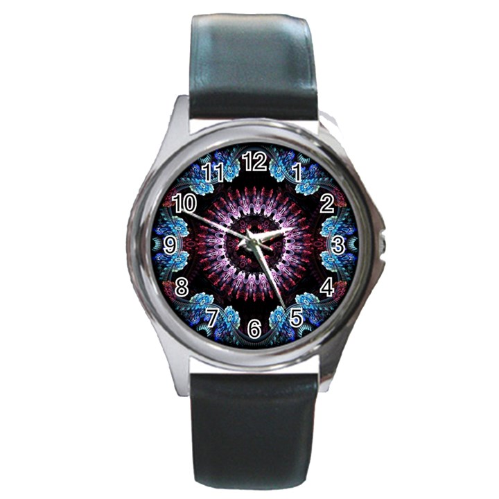 Digitalart Kaleidoscope Round Metal Watch