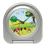 Mother And Daughter Yoga Art Celebrating Motherhood And Bond Between Mom And Daughter. Travel Alarm Clock Front