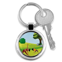 Mother And Daughter Y Key Chain (round) by SymmekaDesign