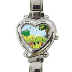 Mother And Daughter Y Heart Italian Charm Watch by SymmekaDesign