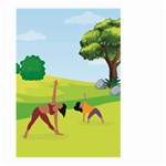 Mother And Daughter Yoga Art Celebrating Motherhood And Bond Between Mom And Daughter. Large Garden Flag (Two Sides) Back