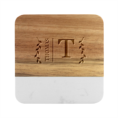 Personalized Name Marble Wood Coaster (square) by walala