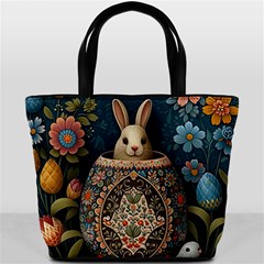 Easter Bunny Rabbit Flowers Easter Happy Easter Bucket Bag by Jancukart