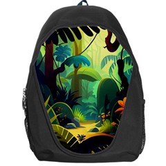 Jungle Rainforest Tropical Forest Jungle Scene Backpack Bag by Jancukart