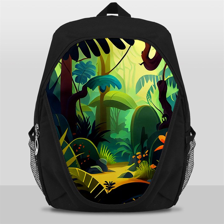 Jungle Rainforest Tropical Forest Jungle Scene Backpack Bag