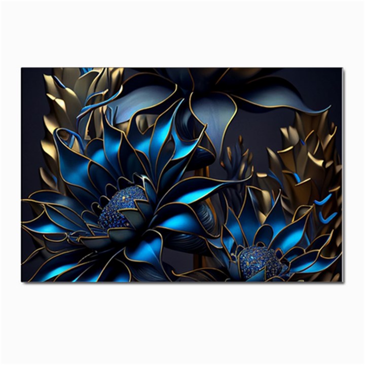 Flower Metal Flowers Sculpture Postcards 5  x 7  (Pkg of 10)