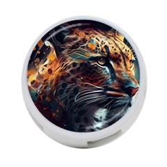 Leopard Feline Artwork Art Fantasy 4-port Usb Hub (one Side) by Ravend