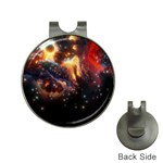 Nebula Galaxy Stars Astronomy Hat Clips with Golf Markers Front