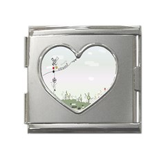 Abstract Mega Link Heart Italian Charm (18mm) by artworkshop