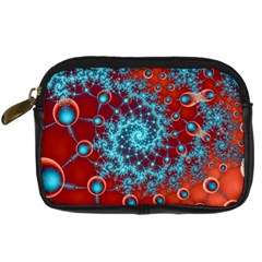 Fractal Pattern Background Digital Camera Leather Case by Uceng