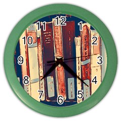 Books Shelf Library Book Shelf Color Wall Clock by Uceng