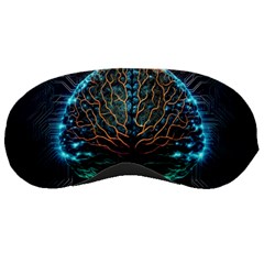 Brain Mind Technology Circuit Board Layout Patterns Sleeping Mask by Uceng