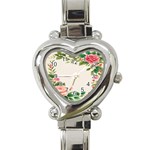 Watercolor Flower Heart Italian Charm Watch Front