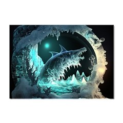 Sculpture Dinosaur Shark Frozen Winter Fantasy Crystal Sticker (a4) by Ravend