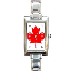 Canada Flag Canadian Flag View Rectangle Italian Charm Watch by Ravend