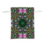 Kaleidoscope Digital Kaleidoscope Fractal Mirrored Lightweight Drawstring Pouch (M) Back