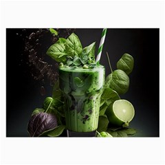 Ai Generated Drink Spinach Smooth Apple Ginger Large Glasses Cloth by danenraven