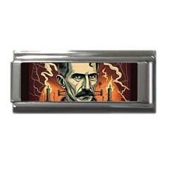 Ai Generated Nikola Tesla Tesla Nikolas Electricity Superlink Italian Charm (9mm) by danenraven