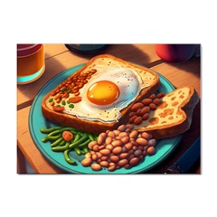 Ai Generated Breakfast Egg Beans Toast Plate Sticker A4 (100 Pack) by danenraven