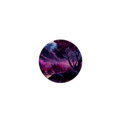 Landscape Landscape Painting Purple Purple Trees 1  Mini Buttons by danenraven